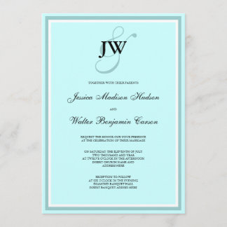 Blue Monogram Invitation