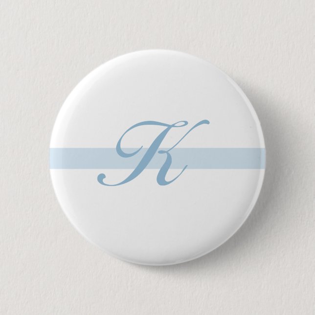 Blue Monogram K 6 Cm Round Badge (Front)