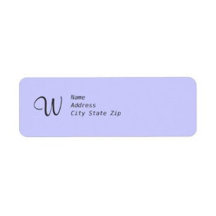 Blue Monogram Label Return Address Label