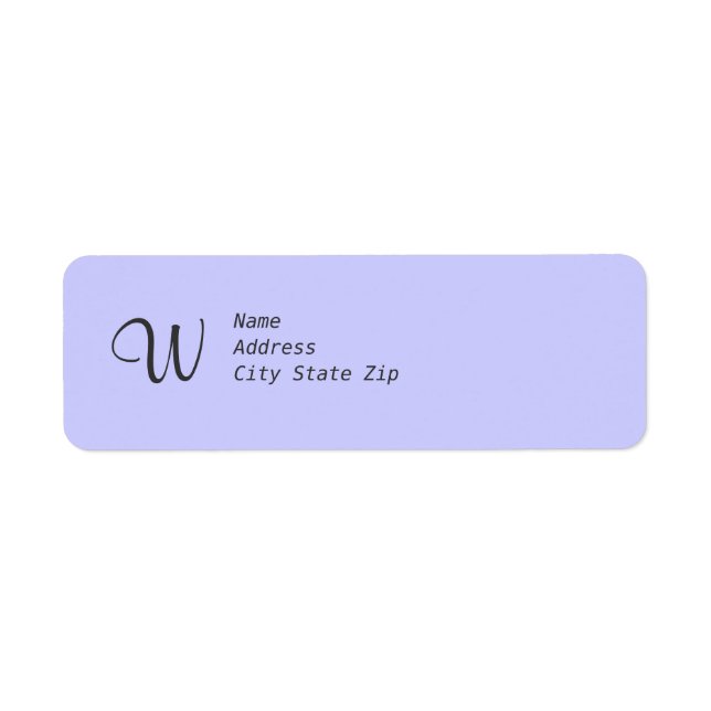 Blue Monogram Label Return Address Label (Front)