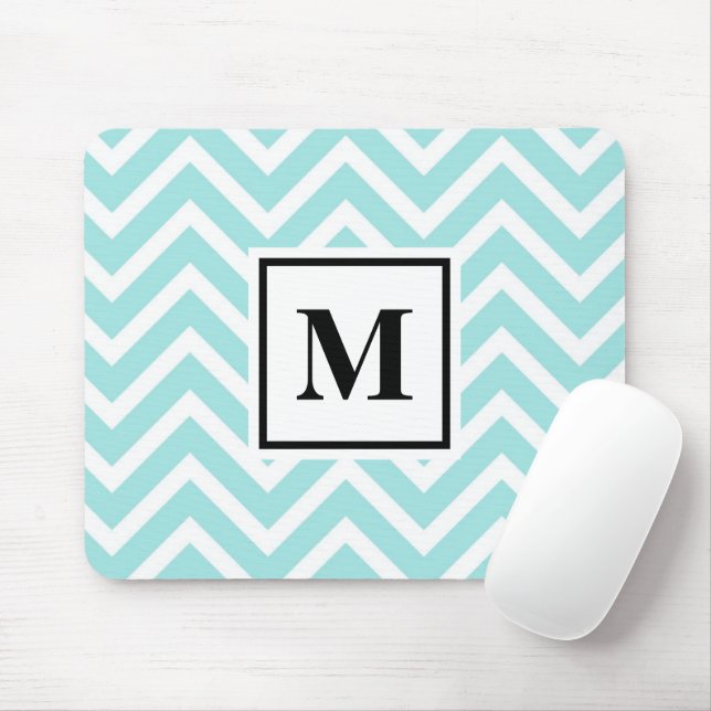 Blue Monogram Mouse Pad (With Mouse)