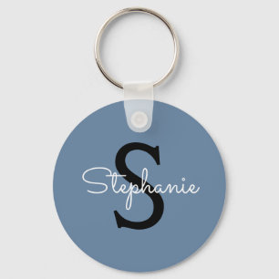 Blue Monogram Name  Key Ring