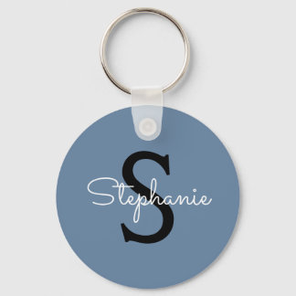 Blue Monogram Name Key Ring