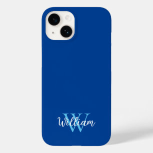 Blue Monogram Name Personalised Case-Mate iPhone 14 Case