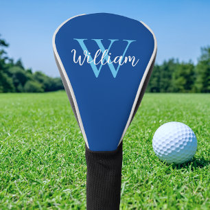 Blue Monogram Name Personalised Golf Head Cover