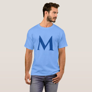 Blue Monogram Own Name Initial Gift Template T-Shirt