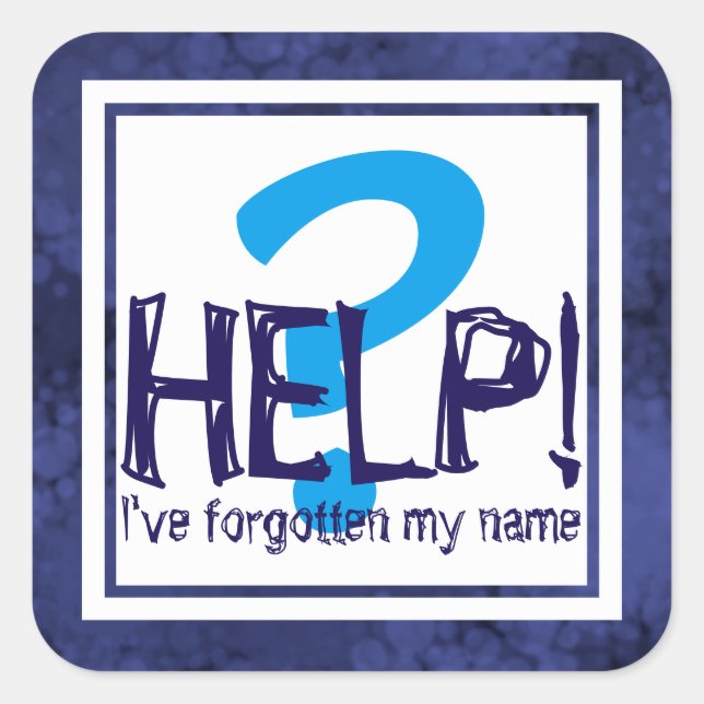 Blue Monogram Parody Square Sticker (Front)