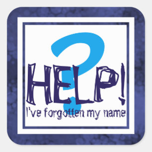 Blue Monogram Parody Square Sticker