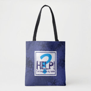 Blue Monogram Parody Tote Bag