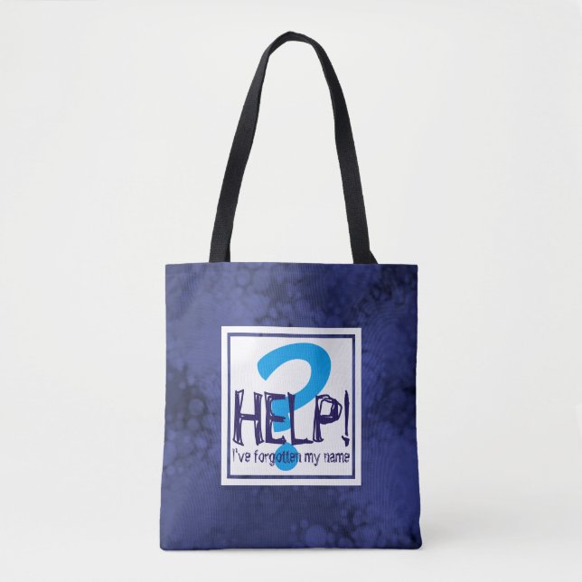 Blue Monogram Parody Tote Bag (Front)