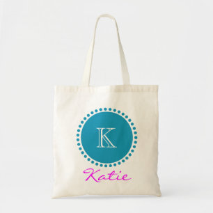 Blue Monogram Personalised Design Tote Bag