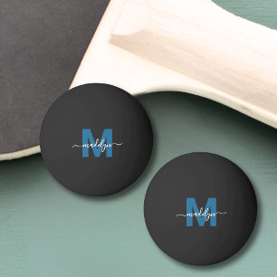 Blue Monogram Ping Pong Ball