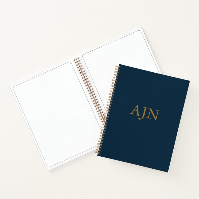 Blue Monogrammed Art Sketchbook Notebook Gift (Inside)