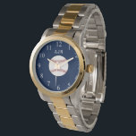 Blue Monogrammed Baseball Watch Gift<br><div class="desc">The design is from original art.</div>