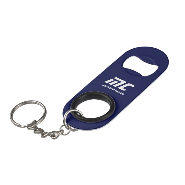 Blue Monogrammed Name Simple Typography for Him (Front Angled)