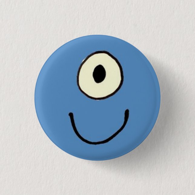 Blue Monster 3 Cm Round Badge (Front)
