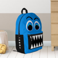 Blue Monster Big Eyes and Scary Teeth Personalised