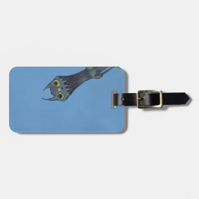Blue Monster Customisable Luggage Tag (Front Horizontal)