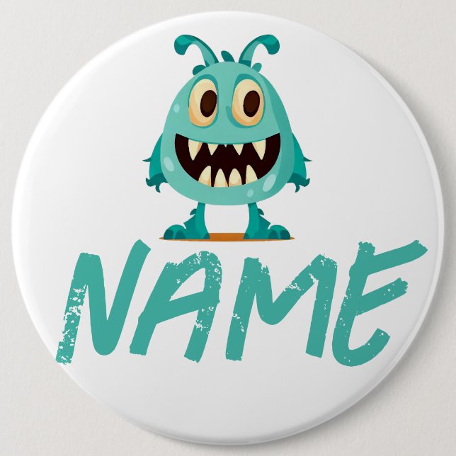 Blue/monster/kid/halloween  6 cm round badge (Front)
