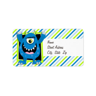 Blue Monster; Neon Green, White Stripes Label