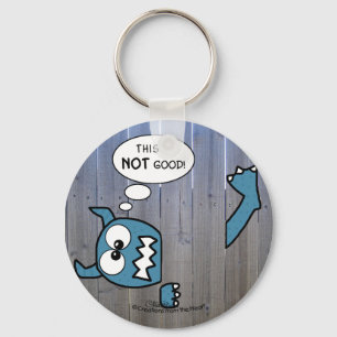 Blue Monster Stuck in Fence Key Ring