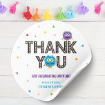 Blue Monster Thank You Sticker<br><div class="desc">Unleash the cuteness and thank your guests with our boys Blue Monster Thank You Sticker! Perfect for any birthday bash or baby shower with a playful monster theme.</div>