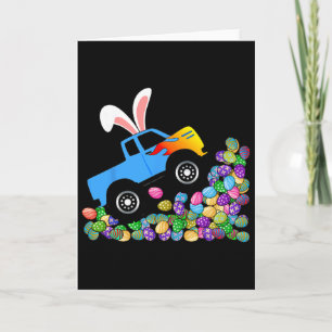 Blue Monster Truck Climbing Easter Eggs Kids Card