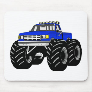 BLUE MONSTER TRUCK MOUSE PAD