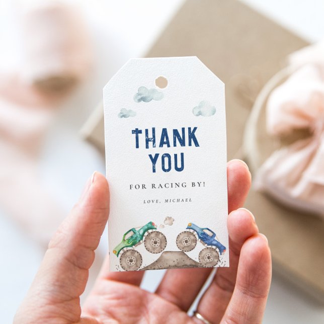 Blue Monster Trucks Birthday  Gift Tags (Creator Uploaded)