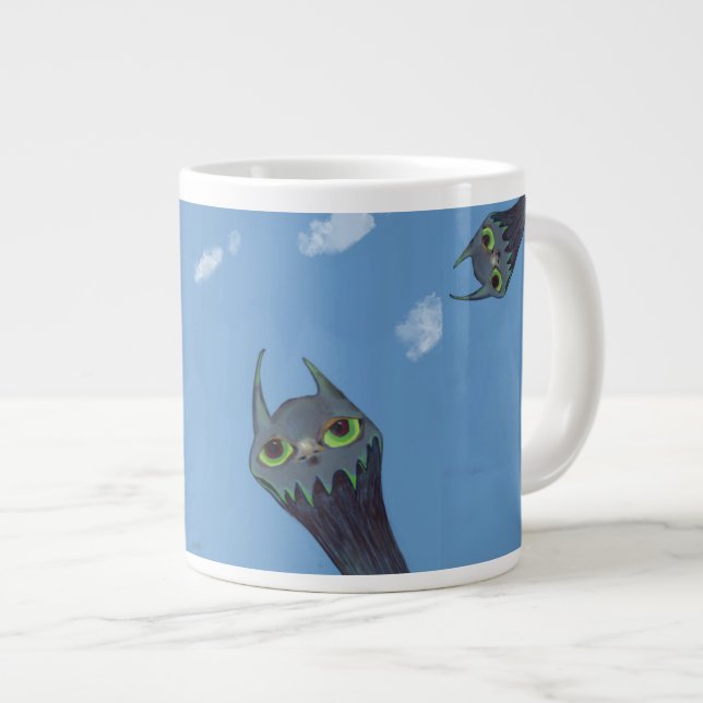 Blue Monsters Large Coffee Mug (Front Right)