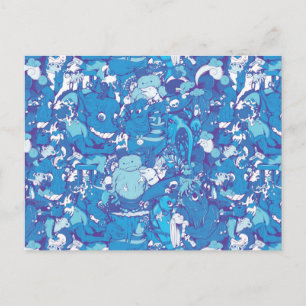 Blue Monsters Postcard