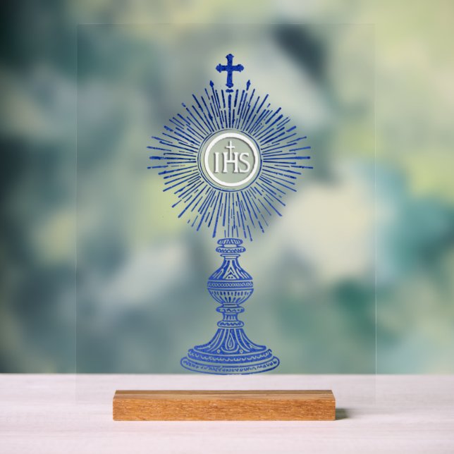 blue monstrance design catholic home decor (Neutral)