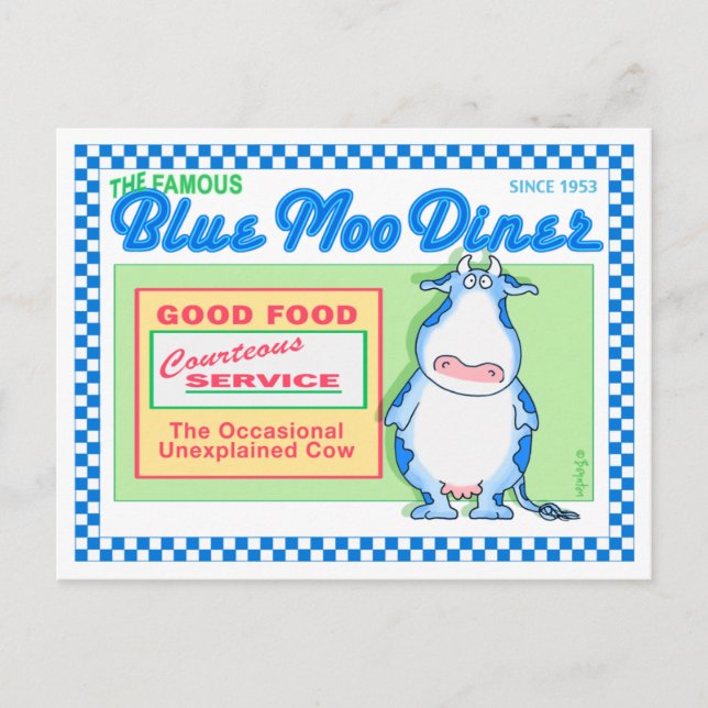 BLUE MOO DINER by Boynton Postcard (Front)