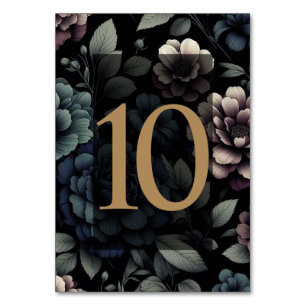 Blue Moody Floral Table 10 Number