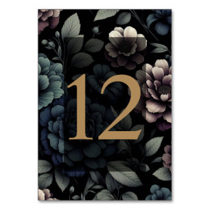 Blue Moody Floral Table 12 Number