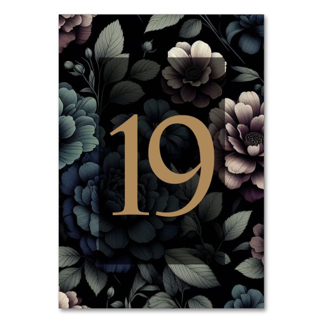 Blue Moody Floral Table 19 Number (Front)