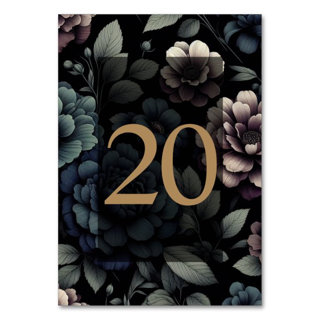Blue Moody Floral Table 20 Number (Front)