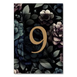 Blue Moody Floral Table 9 Number