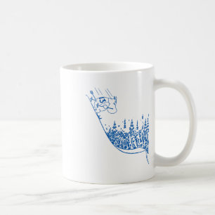 Blue Moomintroll Skiing Down Slope Winter Sports G Coffee Mug