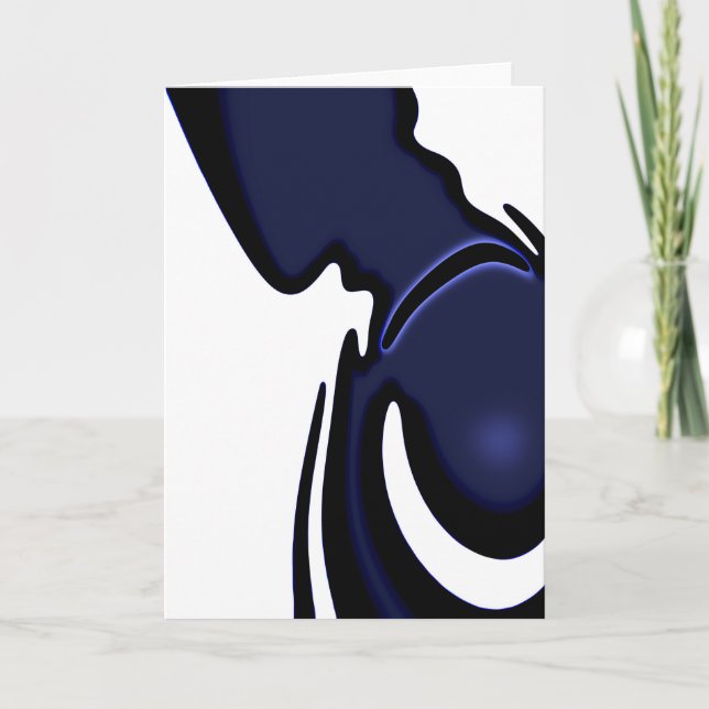 Blue Moon: Abstract Blue, White & Black Card (Front)