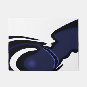 Blue Moon: Abstract Blue, White & Black Doormat