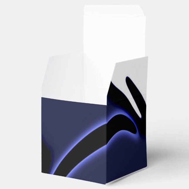 Blue Moon: Abstract Blue, White & Black Favour Box (Opened)