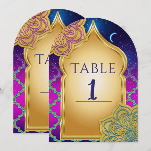Blue Moon Arabian Nights Glam Gold Table Number