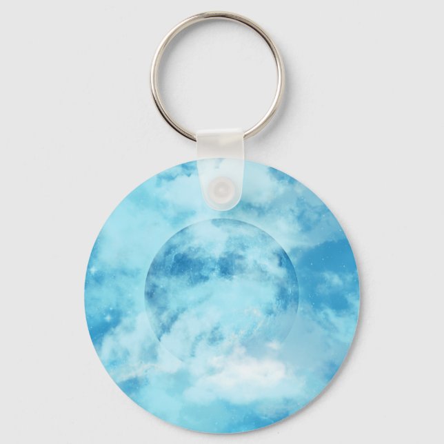 BLUE MOON ARTISTIC NIGHT SKY   KEY RING (Front)
