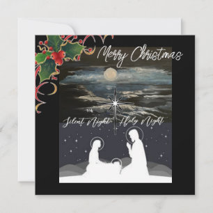 Blue Moon Christmas Nativity Flat card