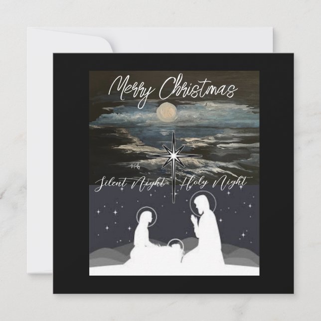 Blue Moon Christmas Nativity Flat card (Front)