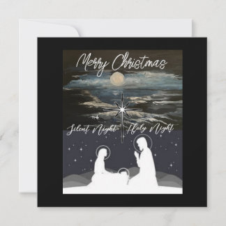Blue Moon Christmas Nativity Flat card