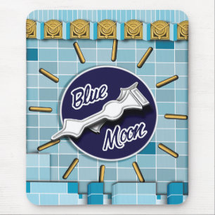 Blue Moon Clock Tower Mouse Pad