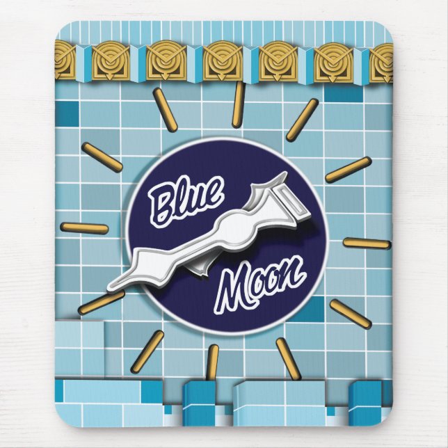 Blue Moon Clock Tower Mouse Pad (Front)