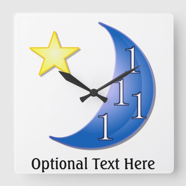 Blue Moon Customisable Square Wall Clock (Front)